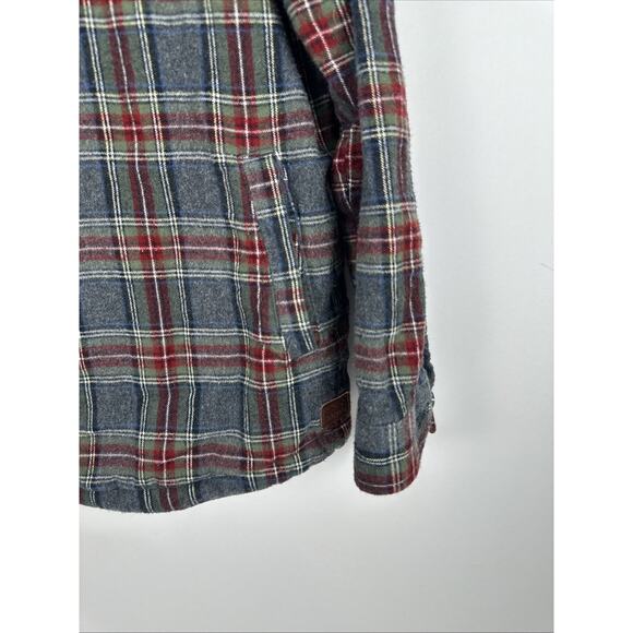 L.L. Bean Lumberjack Shirt Jacket Sherpa Lined Plaid Button Up Medium Regular - Picture 6 of 15